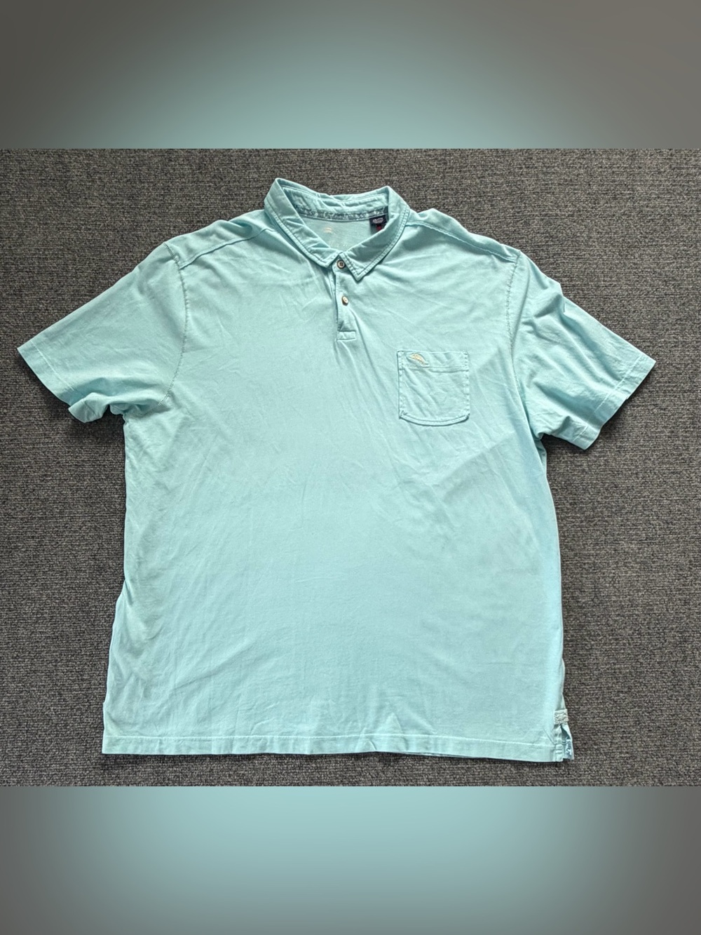 Tommy Bahama Men’s XXL Aqua Blue Pima Cotton Polo Shirt Pocket Short Sleeve
